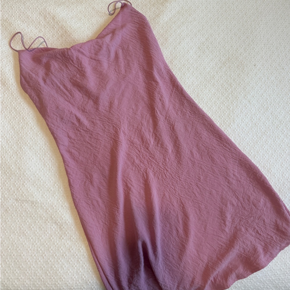 Elegant Baby Pink Slip Dress